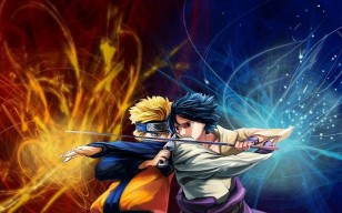 Naruto i sasuke, парни, битва, меч, планеты