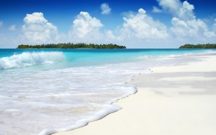 Райский пляж, красивое место где-то в тропиках обои