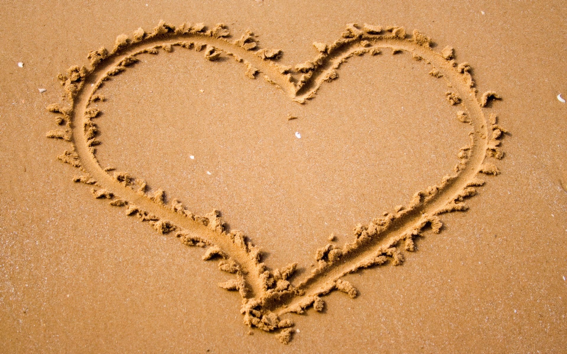 Сердечко, песок, написано, сердце, природа, настроение обои, картинки, фото