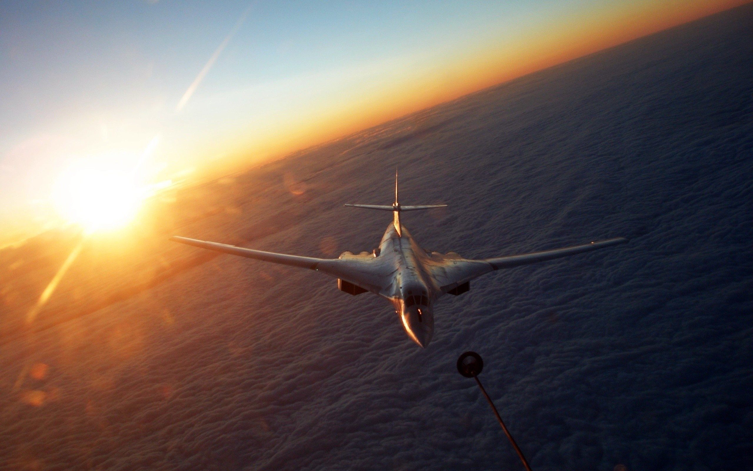 Tu-160, самолет, солнце, облока обои, картинки, фото